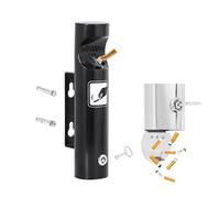 YHNNH, Cenicero montado en la pared exterior, Pub, jardín, oficina, contenedor de cigarrillos con cerradura, contenedor de cenizas for exteriores, bandeja de ceniza de acero inoxidable(Black)