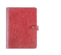 YHNNH, Cuaderno Agenda Retro Vintage cubierta de cuero cuaderno de hojas sueltas cuaderno de notas papel reemplazable Bloc de notas de viajero suministros de papelería(Red,125mmx190mm)