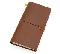 YHNNH, Cuaderno de viaje de cuero genuino, diario de viaje, diario Vintage hecho a mano, regalo de cuero de vaca, viajero(Yellow,22x12CM)