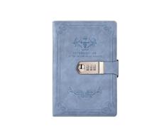 YHNNH， Cuaderno versión 200 páginas, libro de contraseña Retro con diario con candado, libro de contabilidad de mano creativo engrosado, Bloc de notas for estudiantes, regalo de papelería(Sky Blue)