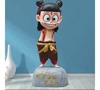 YHNNH， Escultura de Personaje de Dibujos Animados de Nezha, Adorno Decorativo de Piso de FRP for Exteriores, Patios y centros comerciales, D(C)
