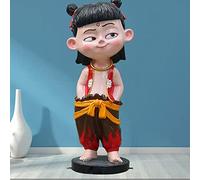 YHNNH， Escultura de Personaje de Dibujos Animados de Nezha, Adorno Decorativo de Piso de FRP for Exteriores, Patios y centros comerciales, D(D)