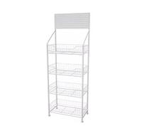 YHNNH, Estante de Almacenamiento de Frutas y Verduras for supermercado, Sistema de Cesta escalonada organizadora de Patatas Fritas/Dulces/Pan de Acero(Black,5 Tier60x27x165cm)