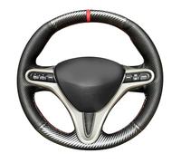 YHNNH Funda Volante Coche,para Alfa Romeo Stelvio 2017-2022(with Speaker on The Left) Cubierta De Volante De Cuero De Microfibra, Cubre Volante Antideslizante