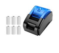 YHNNH Impresora POS de Escritorio 58 mm, Impresora Recibos USB con Bluetooth, Tienda Ventas(Blue USB 6Rolls)