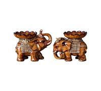 YHNNH, Juego de platos de frutas de resina de frutas, 2 platos de frutos secos con apariencia de elefante, adornos decorativos exquisitos, bandeja for servir dulces y refrigerios