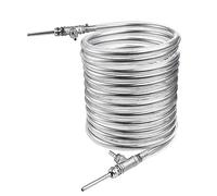 YHNNH, Kit de Enfriador, Enfriador de Mosto de contraflujo, Tubo de Bobina de Enfriador de Cerveza casera, intercambiador de Tubo de enfriamiento de Acero Inoxidable de 3/8'' X 10M(Without Hose)