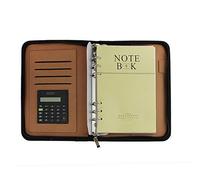 YHNNH， Libro diario de notas de negocios multifuncional clásico tamaño A5 con calculadoras integradas y ranura for tarjetas libro organizador con cierre con cremallera
