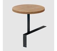 YHNNH Mesa de bistró, Mesa de Pub Redonda Pared, pequeña Mesa Bar, Centro for cócteles, bistró, Comedor Moderna con Patas Metal for cafetería(Wood Black,35cm/13.8in)