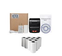 YHNNH Mini Impresora portátil inalámbrica de Recibos, 58 mm, sin Tinta, USB, Bluetooth, ESC/POS, Windows, Android, PC, factura, térmica(BK Add 10Rolls)