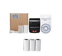 YHNNH Mini Impresora portátil inalámbrica de Recibos, 58 mm, sin Tinta, USB, Bluetooth, ESC/POS, Windows, Android, PC, factura, térmica(BK Add 3Rolls)