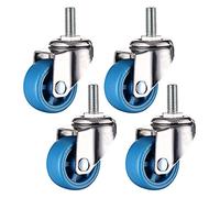 YHNNH, Montaje con Perno M10, Ruedas Giratorias de Nylon, Ruedas de Servicio Pesado de 200 Kg con Frenos, Resistentes al Desgaste/Silencio(1.5inch)