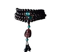 YHNNH, Pulsera de cuentas multicírculos de sándalo de sangre de Zambia de 6Mm 108 exquisitas cuentas de oración budista for cantar meditación Mala