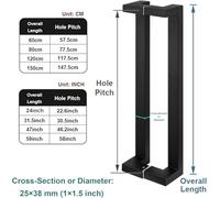 YHNNH, Tiradores de puerta de Granero de acero inoxidable modernos de vidrio corredizo de ducha cuadrada for puertas interiores y exteriores, puerta de entrada(Black,Length120CM)