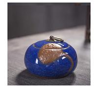 YHNNH Urnas de cremación cerámica Hechas a Mano for Mascotas, ataúd for Cenizas en el salón conmemorativo, urna funeraria Hecha a for hogar o Cementerio, Perro y Gato(M)