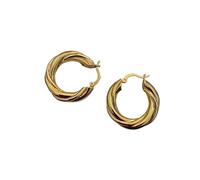 YHNSDJX 925 Sterling Silver 18K Gold Twist Round Hoop Earrings For Women Classic Fine Jewelry Vintage Dangle Accessories(S)