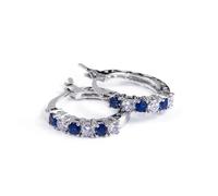YHNSDJX Pendientes De Plata De Ley 925 for Mujer, Aretes De Circonita Cúbica, Redondos, De Mosaico Transparente, A La Moda, for Joyas De Mujer Brincos(E-1123BL)