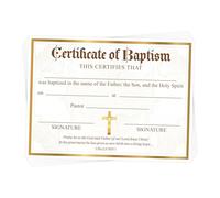YHNTGB 50 certificados de bautismo para iglesia, premio bautismal de bebé, certificados de dedicación de bebé en blanco para iglesia, baby shower, suministros de fiesta, decoraciones de regalo, 11 x