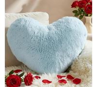 Yhoelata Cojin Corazon, Azul Claro Cojines Peluche Corazon, Pequeño Almohada en Forma de Corazón Cojín Sofa Personalizado, Cojines Cama Decorativos Aesthetic, Regalo 25x35cm