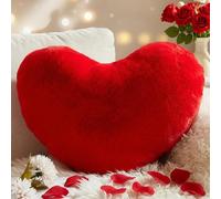 Yhoelata Cojin Corazon, Rojo Cojines Peluche Corazon, Pequeño Almohada en Forma de Corazón Cojín Sofa Personalizado, Cojines Cama Decorativos Aesthetic, Regalo 25x35cm