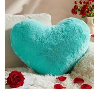 Yhoelata Cojin Corazon, Verde Azulado Cojines Peluche Corazon, Pequeño Almohada en Forma de Corazón Cojín Sofa Personalizado, Cojines Cama Decorativos Aesthetic, Regalo 25x35cm