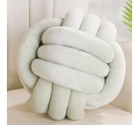 Yhoelata Cojin Nudos Verde, Cojines Redondos Decorativo de Terciopelo, Cojín Decoración para Cama Sofa, Cojín para Dormitorio Infantil, Regalo 28 cm