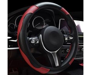 YHQKJ Cubierta Volante Coche para Seat Altea Freetrack 2007 2008 2009, PU Cuero Protector Funda de Volante Transpirable Antideslizante Interior Estilo Accesorios,A/Red