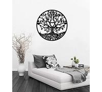 YHQKJ Store Metal Wall Art Tree of Life, Family Tree 3D Metal Art Decorative, Round Modern Plaque Wall Hanging Home Indoor Outdoor Decoration, Garden Art Sculpture (Color : Tree of Life, Size : C)