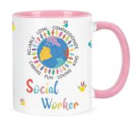 YHRJWN Regalos para trabajadores sociales, taza de trabajador social, regalos de agradecimiento a trabajadores sociales para mujeres, regalos de trabajadores sociales para mujeres, regalos de