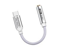 Yhsioaklo Adaptador de conector para auriculares, convertidor de 27,5 mW@32Q tipo C a 3,5 mm, conector de audio estéreo Hi-Fi, para teléfono, tableta, PC, portátil, música, reducción de ruido: 32 bits