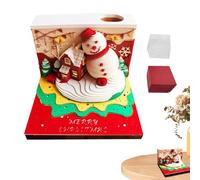 Yhsioaklo Bloc de notas 3D con calendario, escultura de muñeco de nieve, escultura de papel de escritorio para niños, estudiantes, escritura, planificación, lugar de trabajo, estudio, decoración del