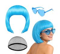 Yhsioaklo Bob Pelucas para mujer | Disfraz de neón, peluca de juego de rol, para actuaciones en escenarios, creador de contenidos, fiestas temáticas, cómic, convenciones, fiestas de disfraces