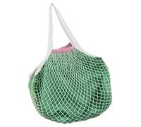 Yhsioaklo Bolsa de compras de malla - Tote shopping de algodón reutilizable con asas largas | Bolso extensible de gran capacidad para verduras, frutas, comestibles, excursiones al mercado, verde