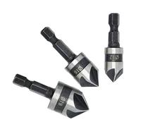 Yhsioaklo Broca avellanadora para bajar agujeros, 3 piezas, 90 grados, acero al carbono, avellanador con vástago hexagonal, para aficionados a la construcción de muebles, artesanía taller