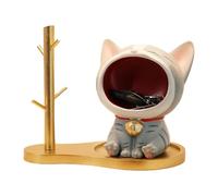 Yhsioaklo - Cuenco para Llaves de Mesa, Estatua de Gato, Estatua Decorativa, Bandeja para Llaves, Almacenamiento para Caramelos y baratijas, Sala de Estar, Dormitorio, Armario, Estante de