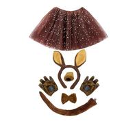 Yhsioaklo Disfraz de animal para adultos, con diadema y orejas y falda tutú, conjunto de disfraz de cosplay de 6 piezas para mujeres, hombres, niñas, niños, sesión de fotos, fiesta, escuela, juegos