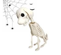 Yhsioaklo Estatua de cráneo de Halloween - Perro esqueleto | Escultura espeluznante para fiesta, decoración del hogar, sala de estar, evento temático | Figura realista para la colección de terror