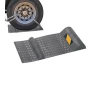 Yhsioaklo Esterilla de aparcamiento para coche, tope de rueda, topes de rueda antideslizantes, bloque guía para garaje con tiras reflectantes, fácil instalación para camión de coche, historia de