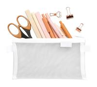 Yhsioaklo Estuche de malla transparente de gran capacidad, de examen de almacenamiento de artículos de papelería, suministros escolares de malla ligera y duradera, transparente con