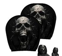 Yhsioaklo Funny Headrest Covers for Cars | 2 Piece Stretchy Skull Halloween