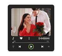 Yhsioaklo Imanes de con música - Marco de Fotos acrílico USB - Letreros Decorativos para taquillas de Viaje, oficinas, Parejas, Navidad, hogar, San Valentín, papá, Boda, Ventana de Halloween