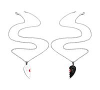 Yhsioaklo Juego de collar, 2 piezas de joyería en forma de corazón, collares para mujer, colgante ligero, cómodo recuerdo para viajes, amigos, colegas, familia, hogar, hombres y mujeres, 19.69in
