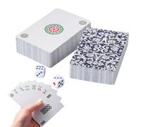 Yhsioaklo Juegos de viaje Mahjong | 144 cartas tradicionales Mahjong | Mesa china portátil de luz silenciosa juego familiar regalo para el nuevo año divertido entretenimiento