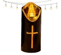 Yhsioaklo Luces de tumba que funcionan con pilas, velas eléctricas parpadeantes acrílicas sin llama, móvil, velas LED de real para iglesias, mesitas de noche, sala de estar