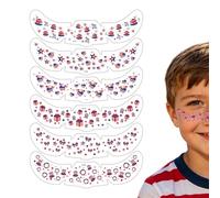 Yhsioaklo Maquillaje de Pegatinas,Parches Conmemorativos Bandera de Estados Unidos 250 - Decoraciones Faciales para Piel del 4 de Julio,para Mujer Hombre Interior Exterior Hogar Diaria Independencia
