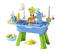 Yhsioaklo Mesa de agua interactiva - inodoro | Fregadero de juguetes - Educational Beach Toys - de Circulación Grifo de Laboratorio Experimentos Mesa para Exploradores Niñas Niños