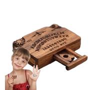 Yhsioaklo Miniatura Spirit Board Decoración de mesa | Tabla Ouija en miniatura hecha de madera con puntero de plancha - Decoración de mesa vintage - Para reuniones familiares y noches sociales