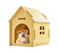 Yhsioaklo - Nicho de madera para perro, con ventana, diseño de gato de madera al aire libre con ventana | para cachorro y interior, balcón, jardín, terraza, patio y patio