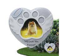 Yhsioaklo Piedra conmemorativa para perros, decoraciones de cementerio de perros, pérdida de amor en la forma del corazón del perro Memorial | RESINA REMBRANCE sol, yo pido persina de ballenas