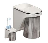 Yhsioaklo Portacepillos de dientes para baño | Juego de portacepillos de dientes para baño | Accesorios de ducha magnéticos Dispensador sin adhesivo para vaso de enjuague bucal apartamento hotel